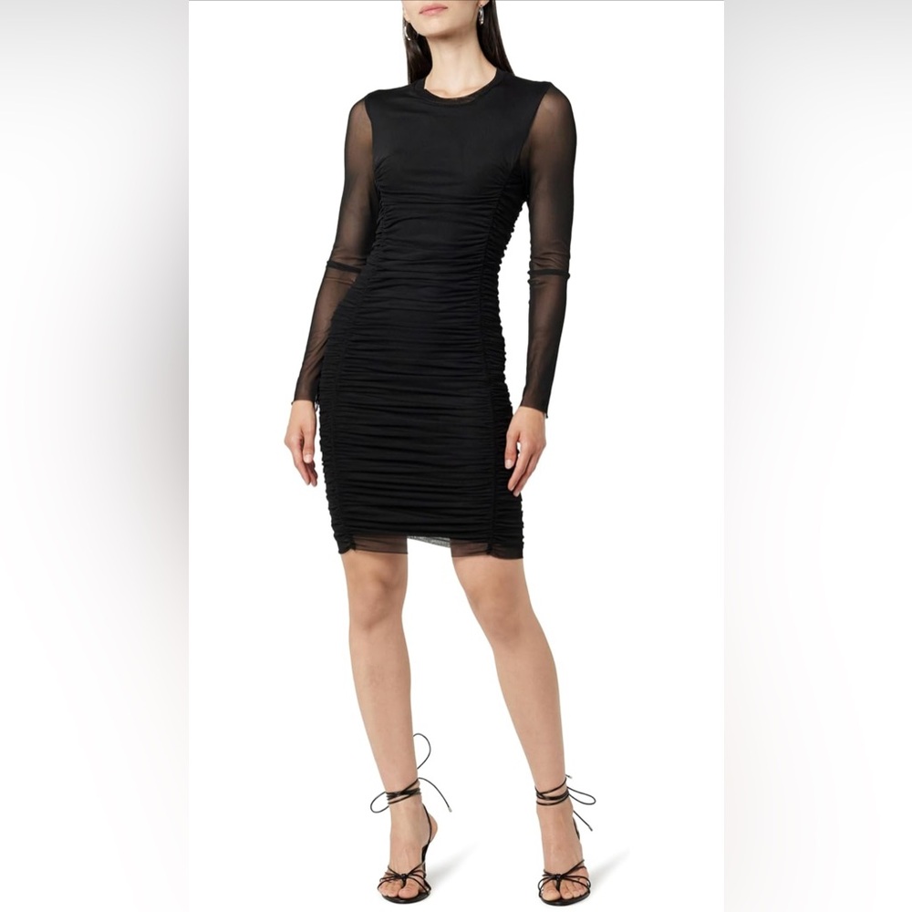 The Drop Women's Adriana Ruched Mesh Mini Dress Size M